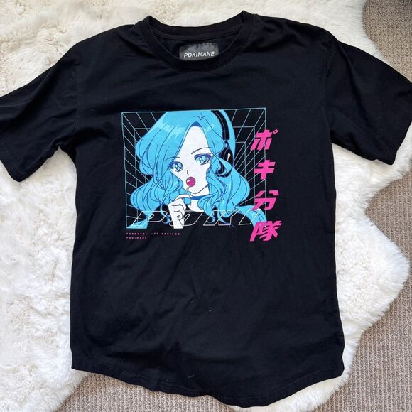 Pokimane Anime Japanese Cyberpunk T-Shirt S - Small - Picture 1 of 3